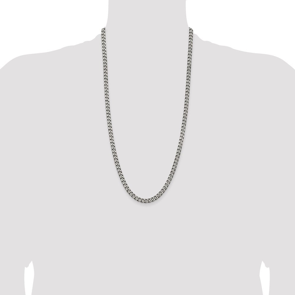 Buy Stylish Antiqued Sterling Silver 6mm Curb Chain - Affordable Luxury