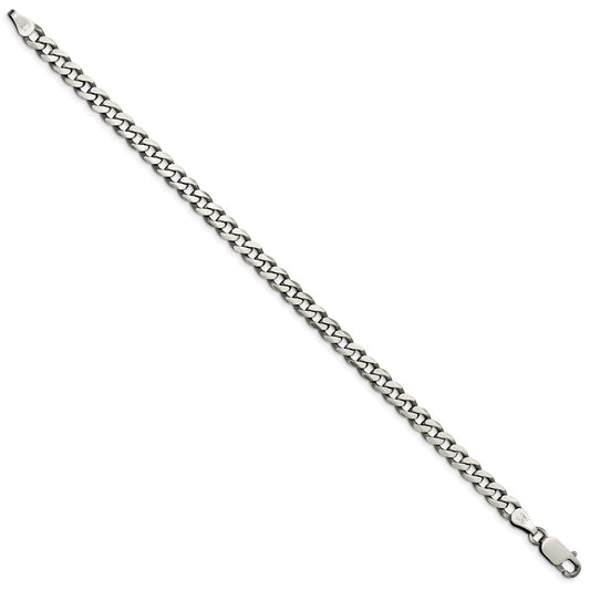 High-Quality 6.0mm Antiqued Sterling Silver Curb Chain - Stylish Value!
