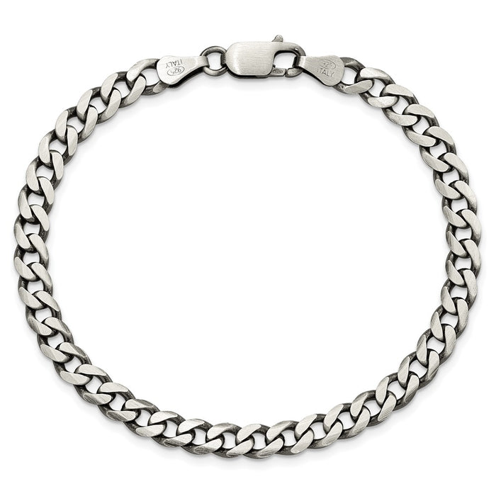 Buy Stylish 6.0mm Antiqued Sterling Silver Curb Chain - Affordable Luxury-3