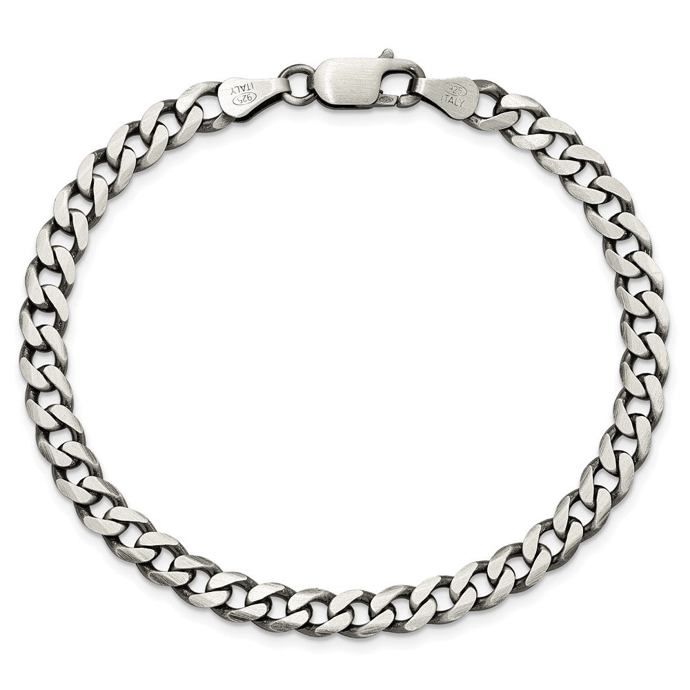 High-Quality 6.0mm Antiqued Sterling Silver Curb Chain - Stylish Value!