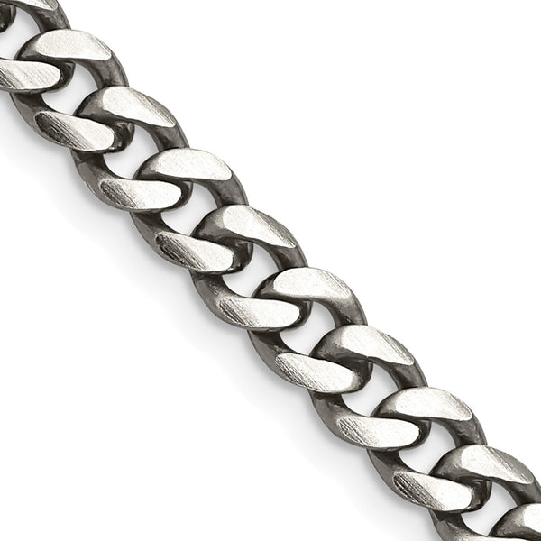 6.0mm Antiqued Sterling Silver Curb Chain - Style GR1-1031971