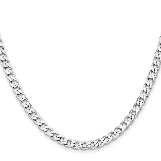 High-quality Rhodium-Plated Sterling Silver 5.7mm Curb Chain - Stylish Value!