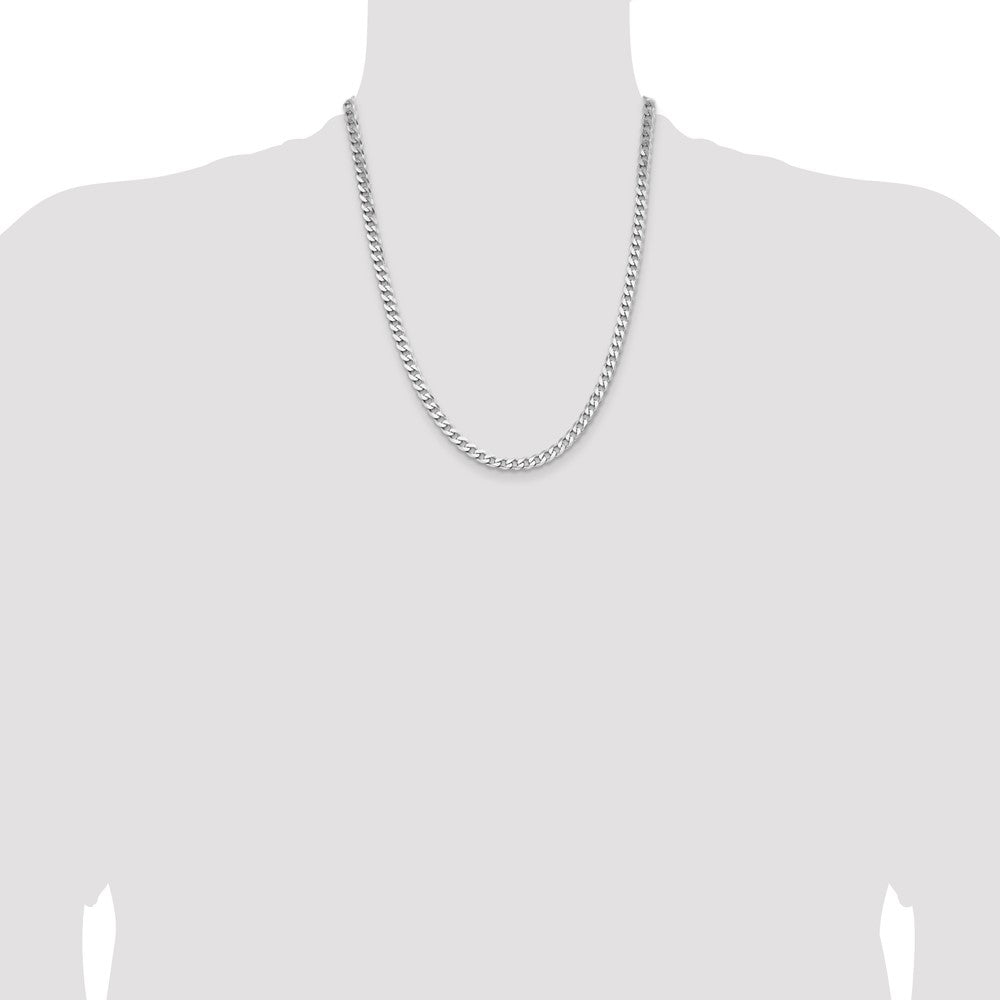 Buy Stylish Rhodium-Plated Sterling Silver 5.7mm Curb Chain - Luxury Value!