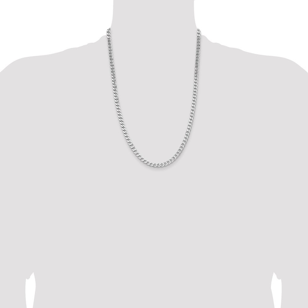 High-Quality Rhodium-Plated Sterling Silver 5.7mm Curb Chain - Stylish Value!