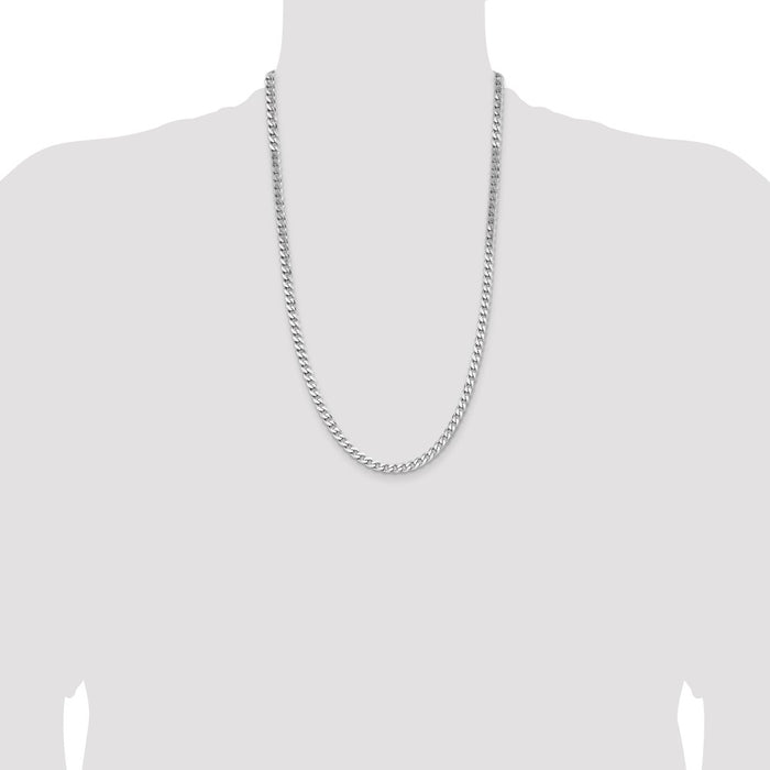 High-Quality Rhodium-Plated Sterling Silver 5.7mm Curb Chain - Stylish Value!-4