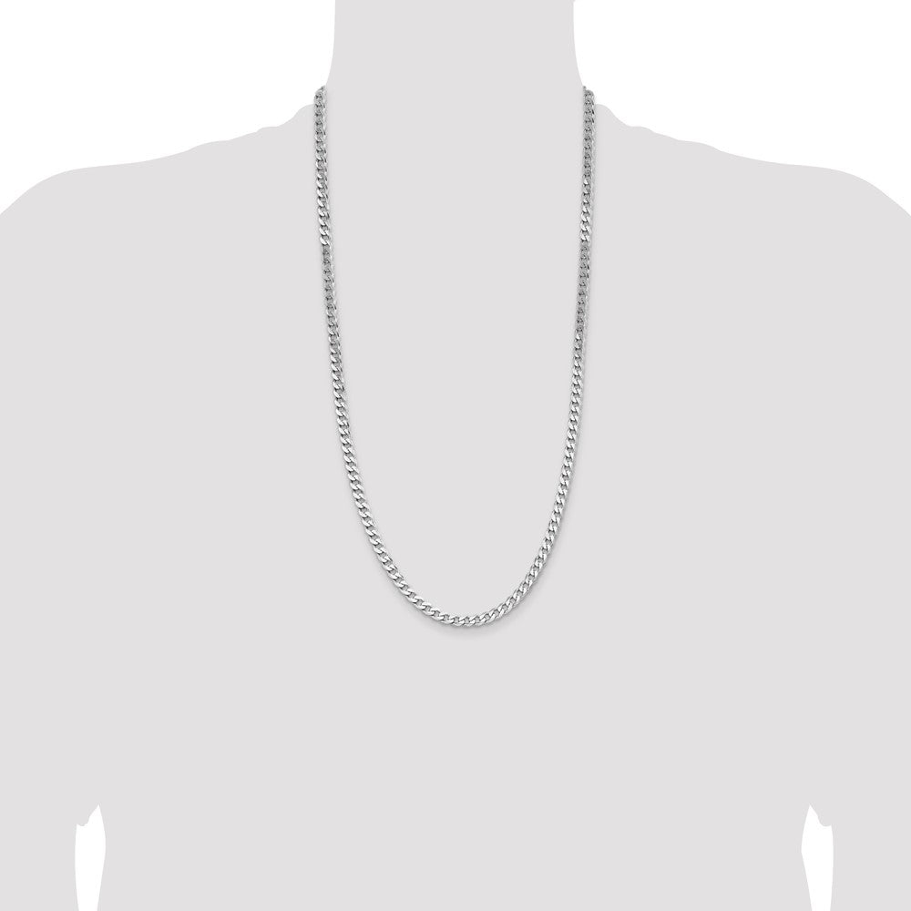 High-quality Rhodium-Plated Sterling Silver 5.7mm Curb Chain - Stylish Value!