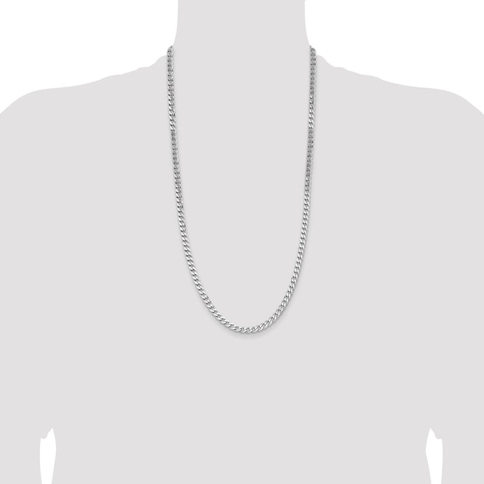High-quality Rhodium-Plated Sterling Silver 5.7mm Curb Chain - Stylish Value!-4