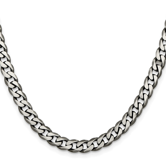 High-Quality Antiqued Sterling Silver 6.5mm Curb Chain - Stylish & Affordable!-2