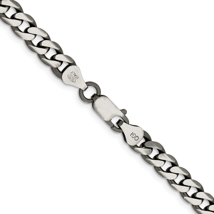 High-Quality Antiqued Sterling Silver 6.5mm Curb Chain - Stylish & Affordable!-3