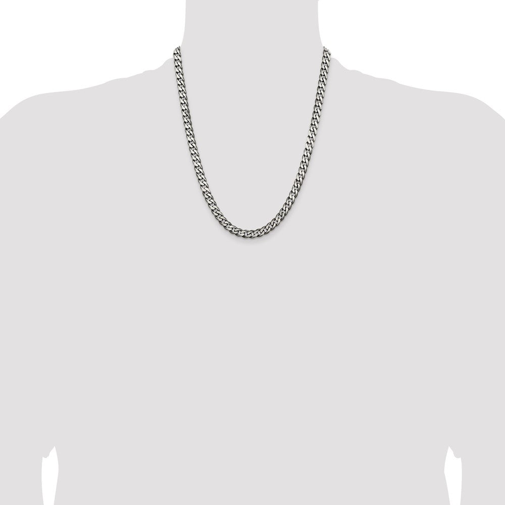 Buy Stylish Antiqued Sterling Silver Curb Chain - 6.5mm, High-Quality Value!