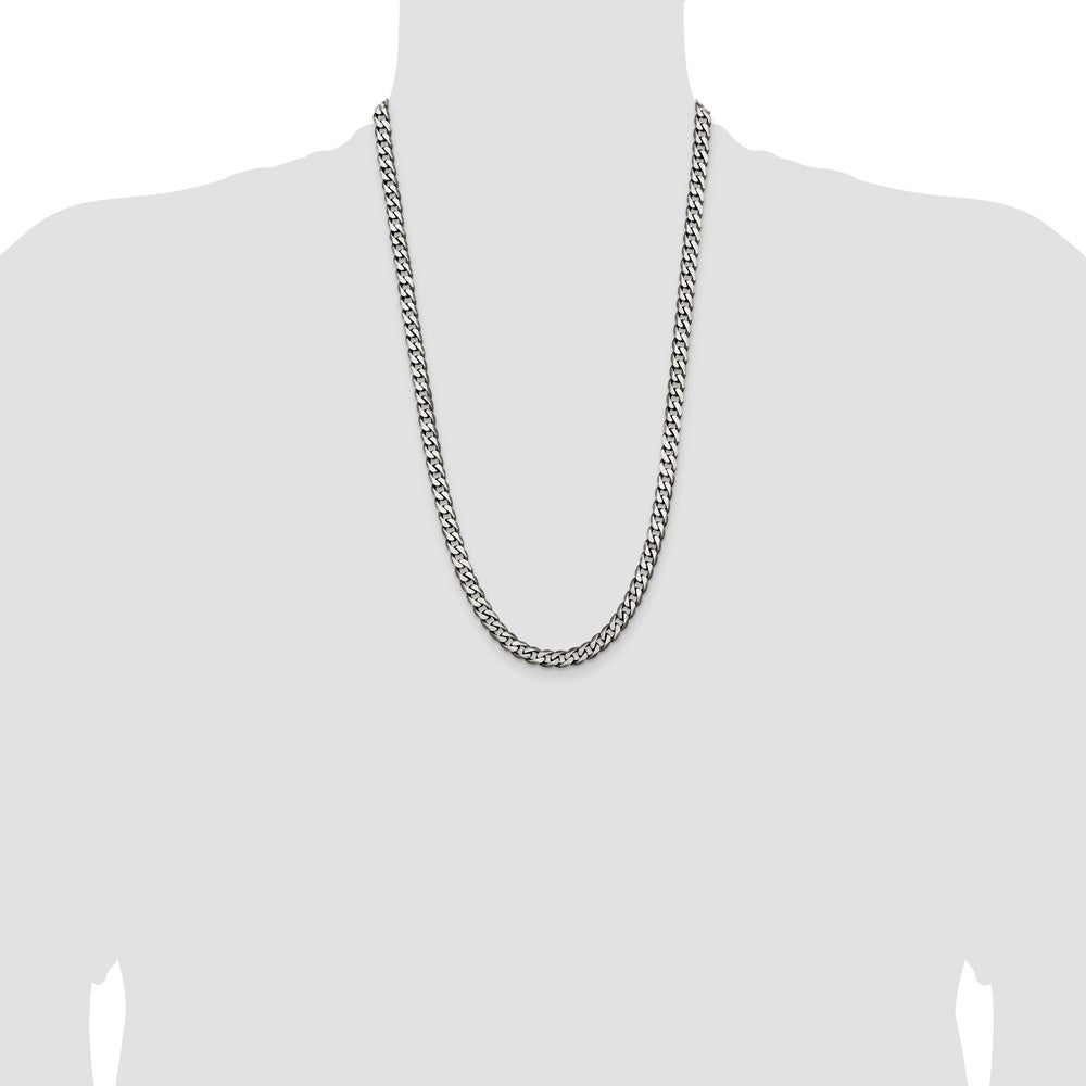 Buy Stylish Antiqued Sterling Silver 6.5mm Curb Chain - Affordable Elegance!