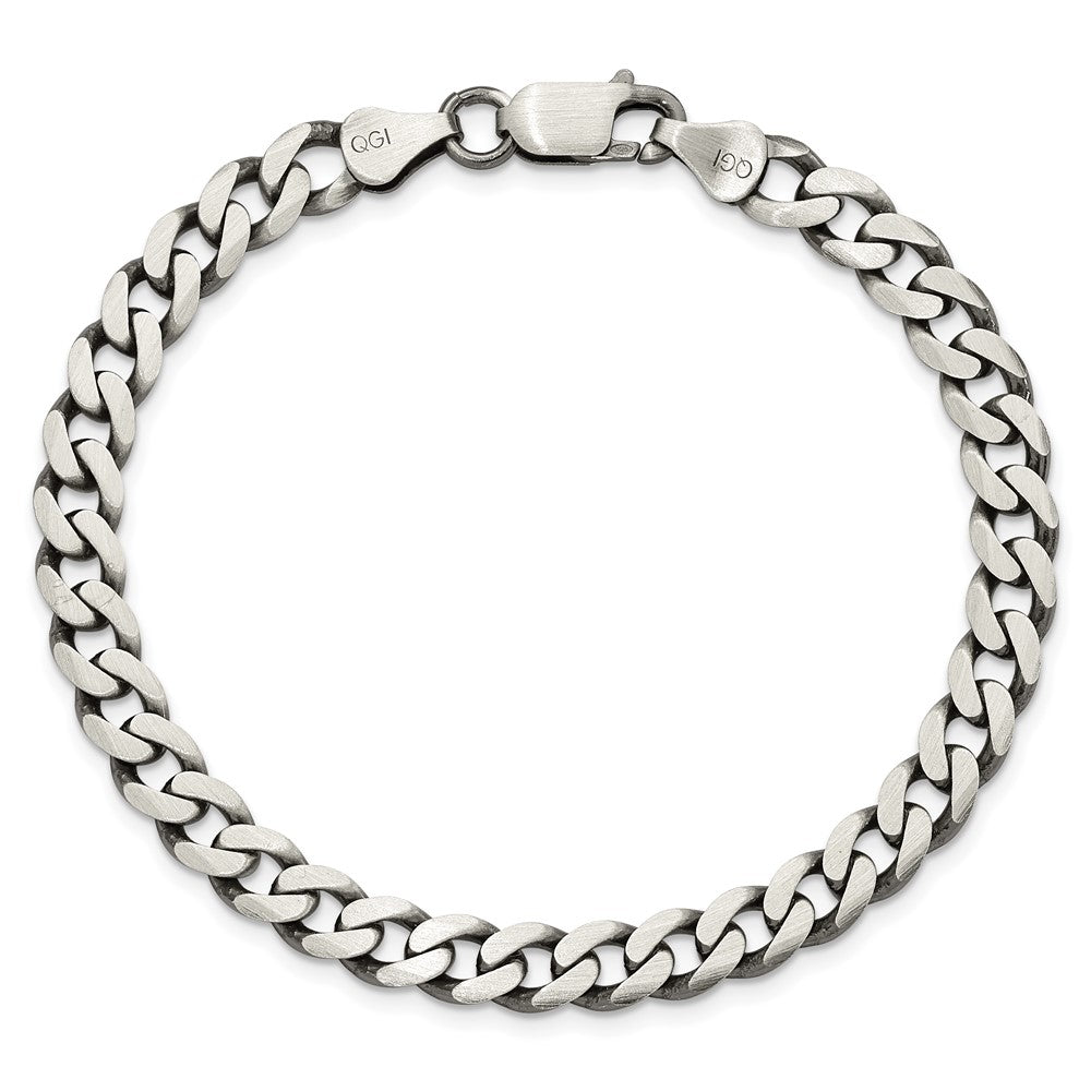 Buy Stylish Antiqued Sterling Silver 6.5mm Curb Chain - Luxury Value!