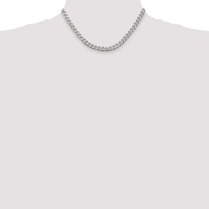Buy Exclusive Rhodium-Plated Sterling Silver 6.5mm Curb Chain - Stylish Value-4