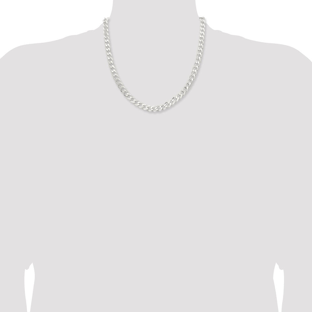 High-Quality 7.5mm Sterling Silver Curb Chain - Stylish & Affordable Value!