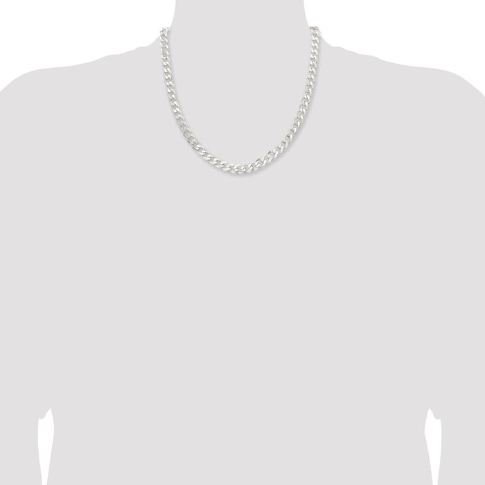 High-Quality 7.5mm Sterling Silver Curb Chain - Stylish & Affordable Value!-4