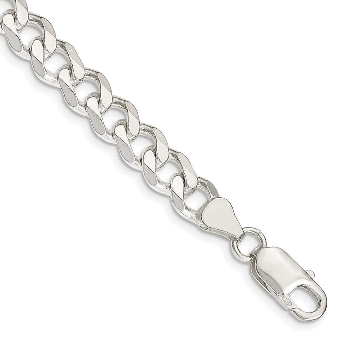 High-quality 7.5mm Sterling Silver Curb Chain - Affordable Luxury Jewelry-1