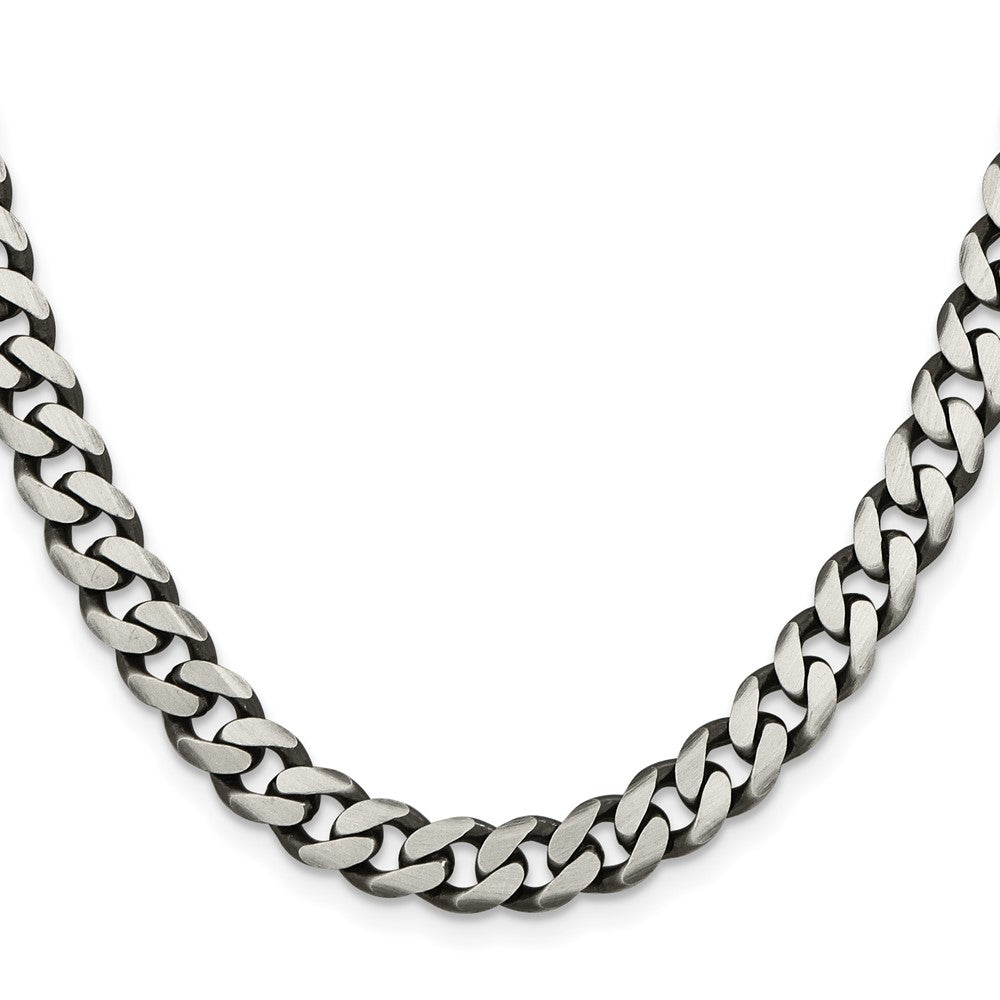 Buy Stylish 7.5mm Antiqued Sterling Silver Curb Chain - Luxury Value Piece