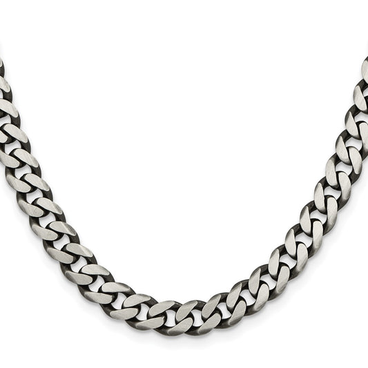 Buy Stylish 7.5mm Antiqued Sterling Silver Curb Chain - Luxury Value Piece