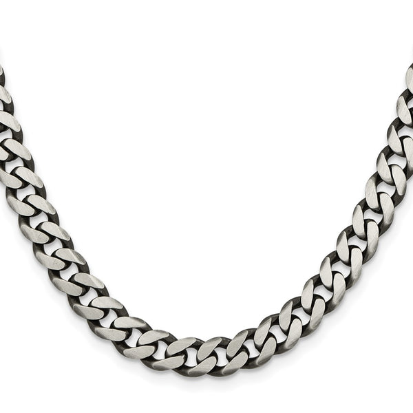 Antiqued Sterling Silver 7.5mm Curb Chain - Style GR1-1031641