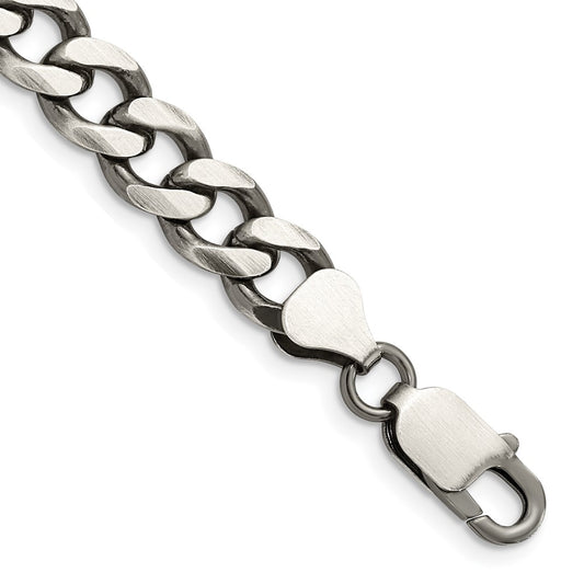 High-Quality Antiqued Sterling Silver 7.5mm Curb Chain - Stylish and Affordable!