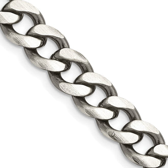 Buy Stylish Antiqued Sterling Silver Curb Chain - 7.5mm, Affordable Luxury