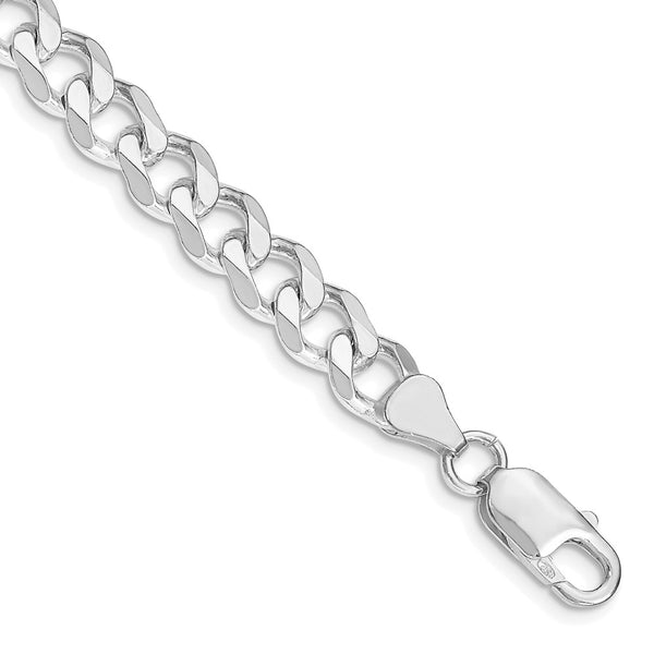 Rhodium-Plated Sterling Silver 7.5mm Curb Chain - Style GR1-1030012