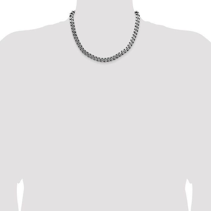 Exclusive Antiqued Sterling Silver 8.3mm Curb Chain - Stylish & Affordable!-4