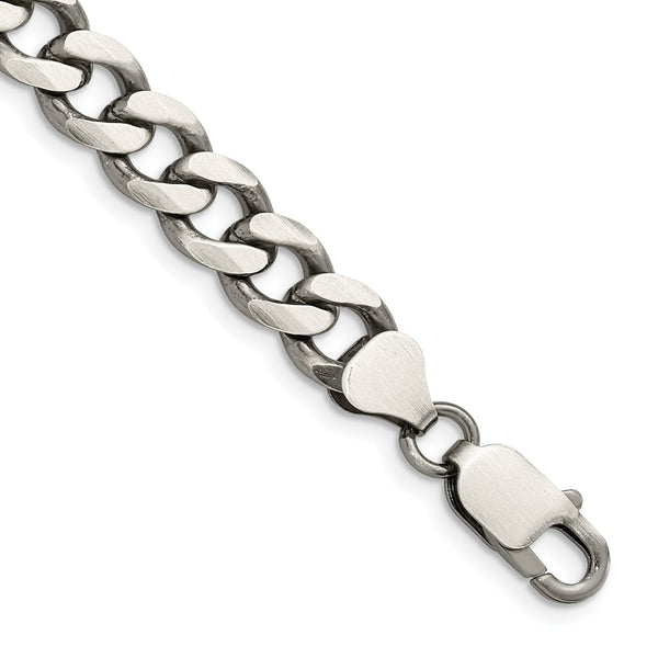 Antiqued Sterling Silver 8.3mm Curb Chain - Style GR1-1030024