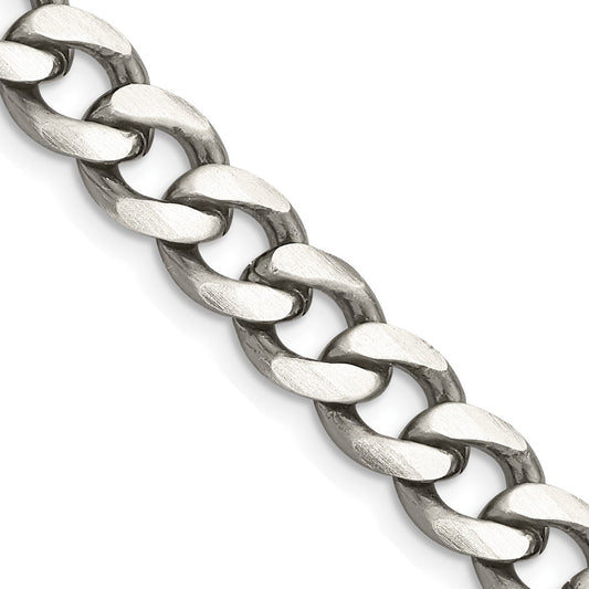 Exclusive Antiqued Sterling Silver 8.3mm Curb Chain - Stylish & Affordable!