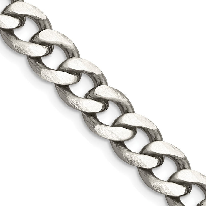 Exclusive Antiqued Sterling Silver 8.3mm Curb Chain - Stylish & Affordable!-1