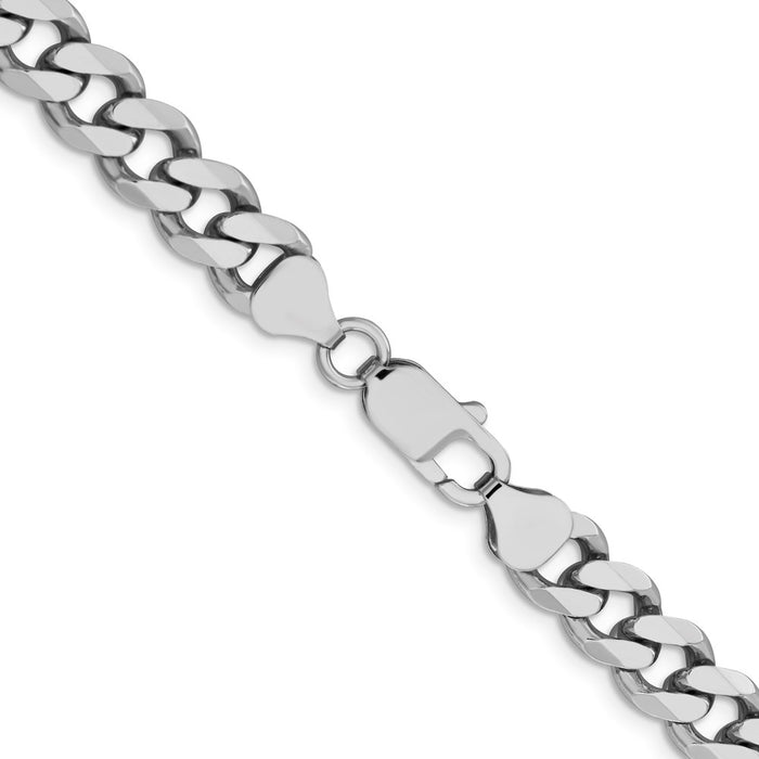 Exclusive 8.3mm Rhodium-Plated Sterling Silver Curb Chain - Stylish Value!-3