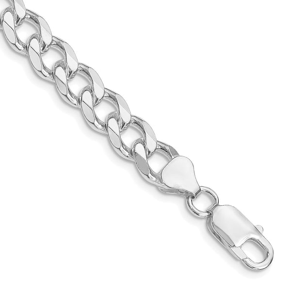 Rhodium-Plated Sterling Silver 8.3mm Curb Chain - Style GR1-1030029