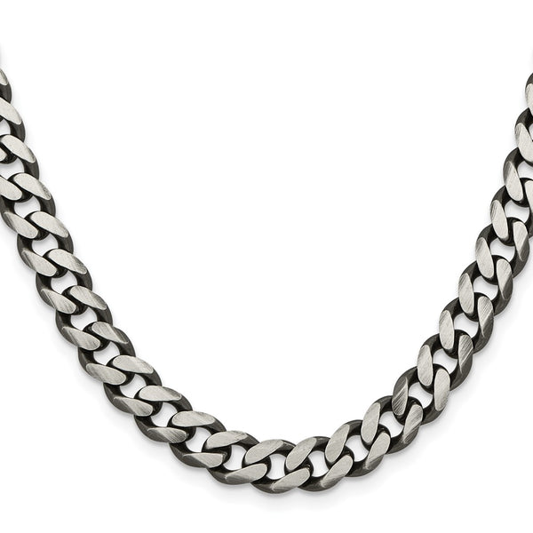 Antiqued Sterling Silver 9.3mm Curb Chain - Style GR1-1031749