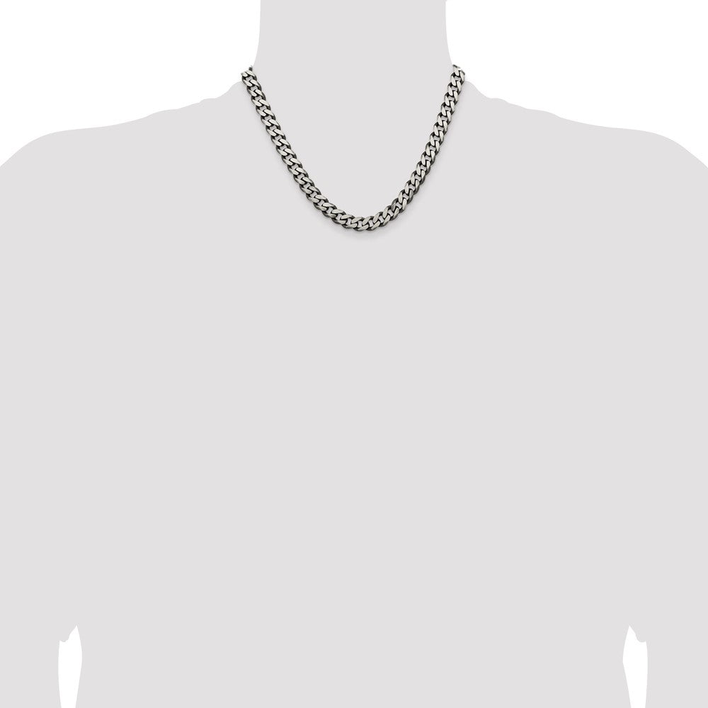 Buy Stylish Antiqued Sterling Silver Curb Chain - 9.3mm, Great Value!