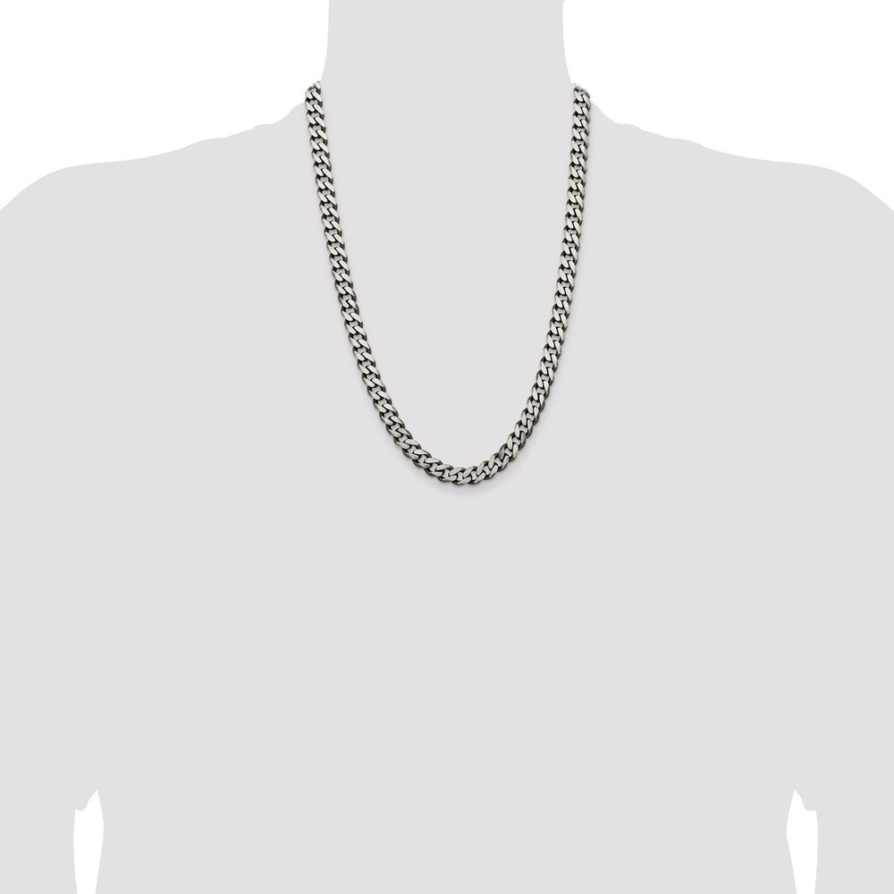 Buy Stylish Antiqued Sterling Silver 9.3mm Curb Chain | High-Quality Value