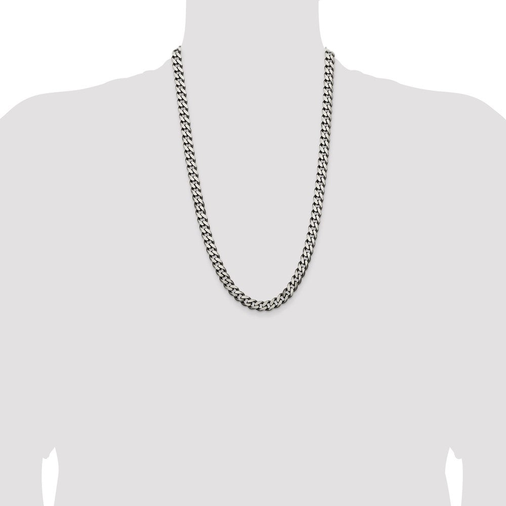 High-Quality Antiqued Sterling Silver 9.3mm Curb Chain - Stylish Value