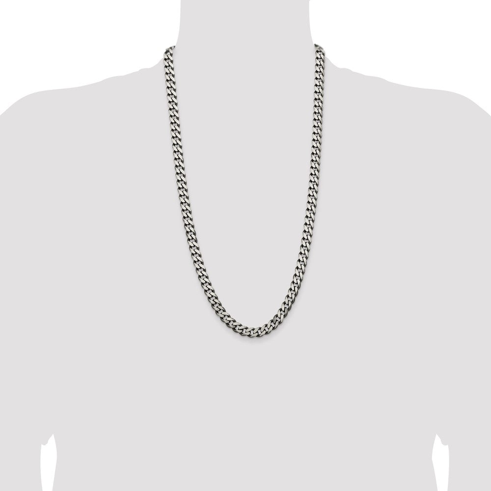 Buy Exclusive Antiqued Sterling Silver 9.3mm Curb Chain - Stylish Value!