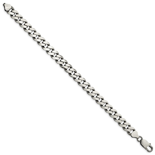 Designer Antiqued Sterling Silver 9.3mm Curb Chain | Affordable Luxury Jewelry