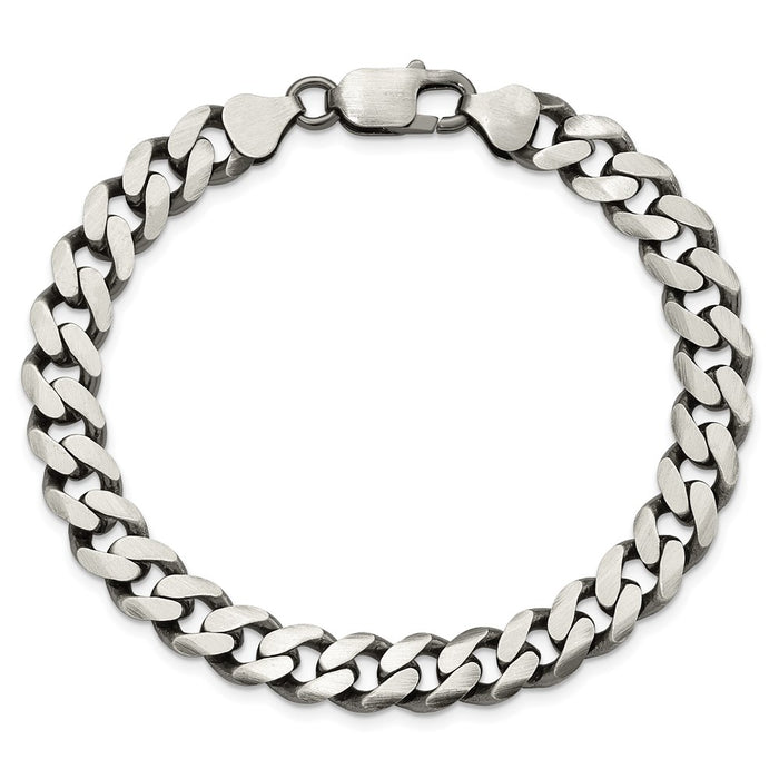 Designer Antiqued Sterling Silver 9.3mm Curb Chain | Affordable Luxury Jewelry-3