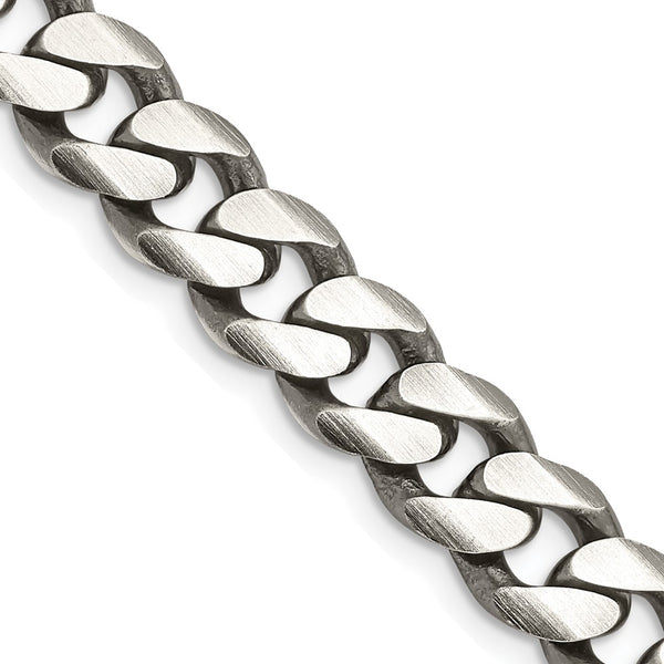Antiqued Sterling Silver 9.3mm Curb Chain - Style GR1-1031773