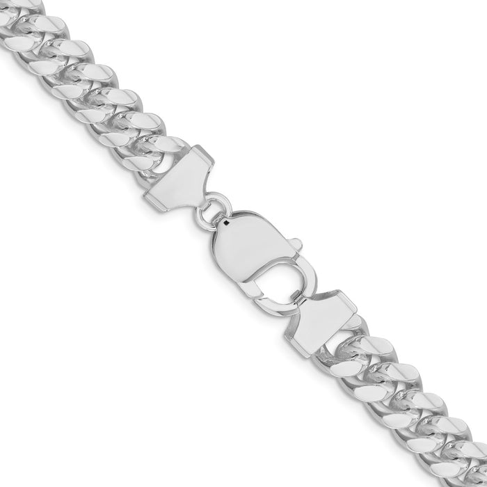 Buy Stylish Rhodium-Plated Sterling Silver 9.3mm Curb Chain at Discounted Prices-3