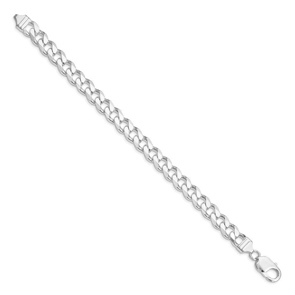 High-Quality Rhodium-Plated Sterling Silver 9.3mm Curb Chain - Stylish Value!