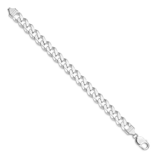 High-Quality Rhodium-Plated Sterling Silver 11mm Curb Chain - Stylish Value!