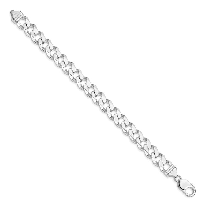 High-Quality Rhodium-Plated Sterling Silver 11mm Curb Chain - Stylish Value!-2