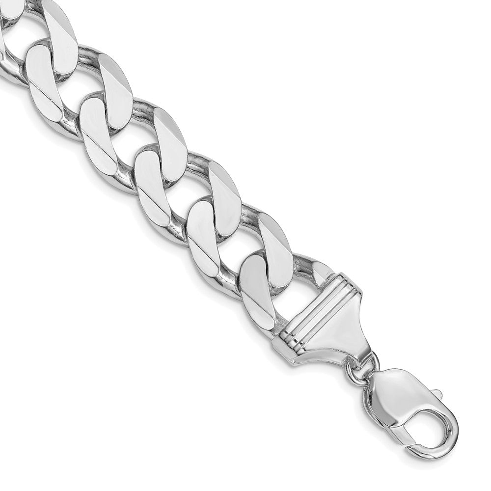 Order Stylish Rhodium-Plated Sterling Silver Curb Chain - 14.5mm Quality