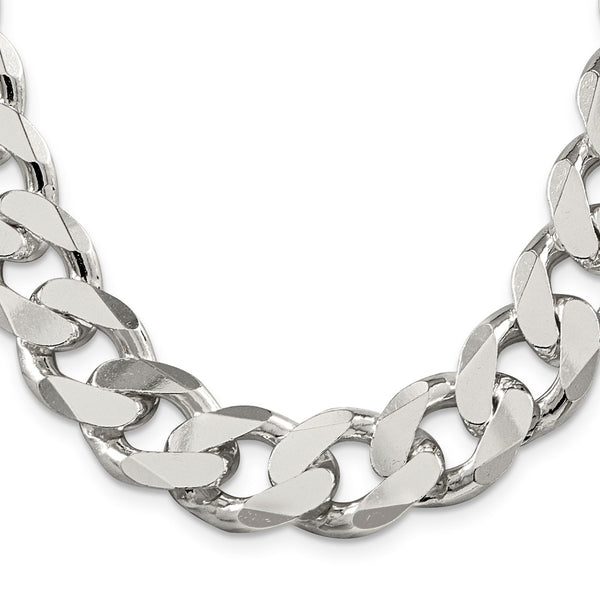 16.25mm Sterling Silver Curb Link Chain