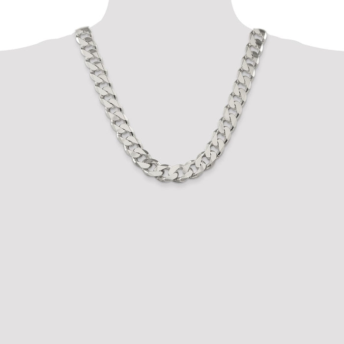 High-Quality 16.25mm Sterling Silver Curb Link Chain - Stylish & Affordable Value-4