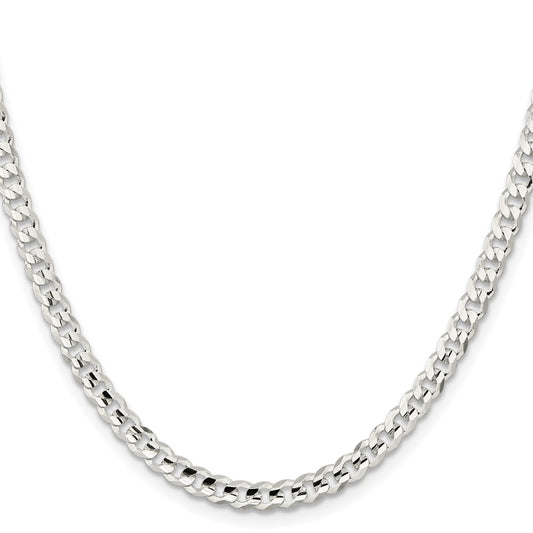 Exclusive 4.5mm Beveled Concave Curb Chain in Sterling Silver - Stylish Value!
