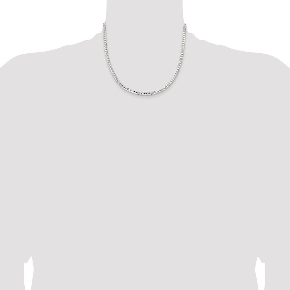 High-Quality 4.5mm Beveled Concave Curb Chain in Sterling Silver - Stylish Value!