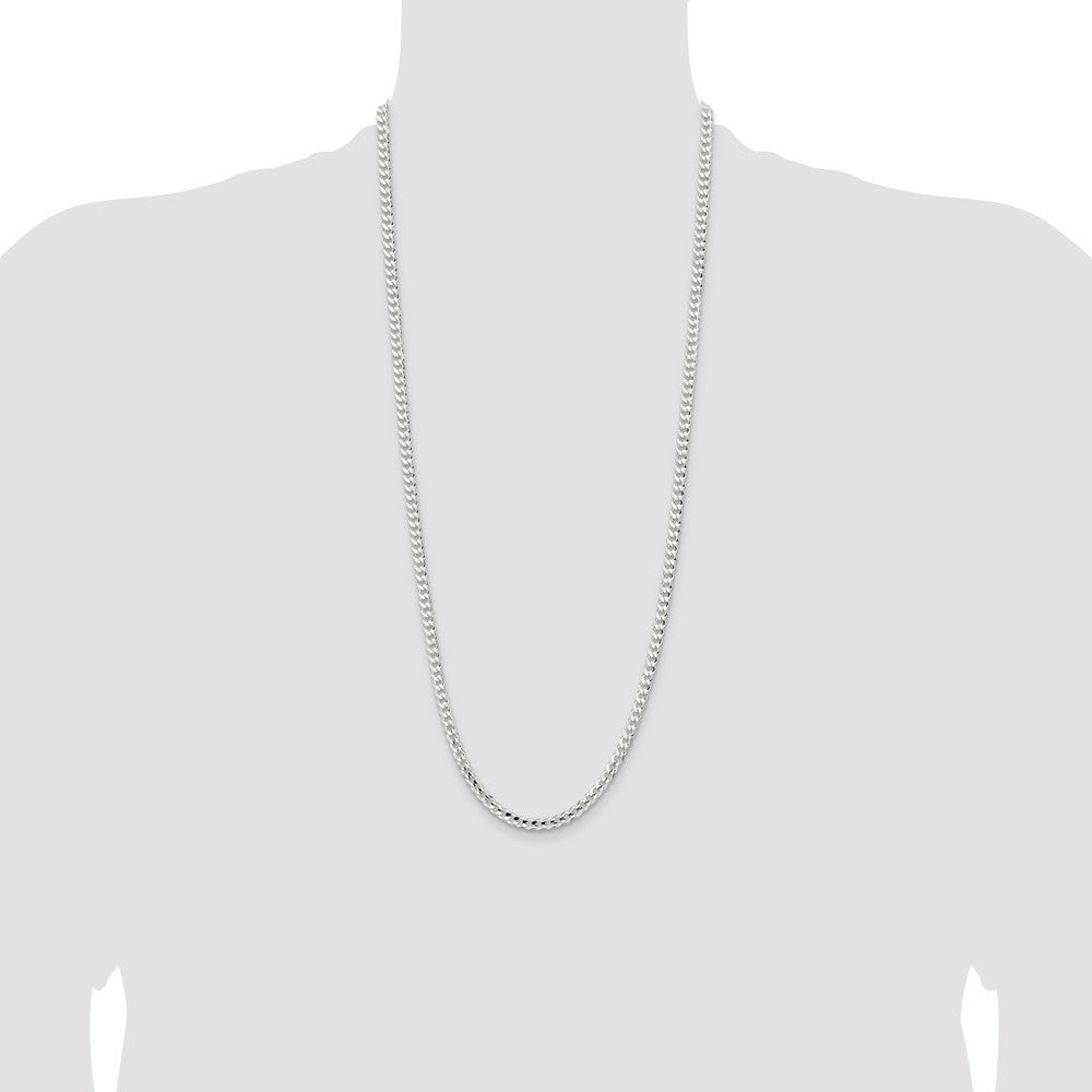 High-Quality 4.5mm Beveled Concave Curb Chain in Sterling Silver - Stylish Value!